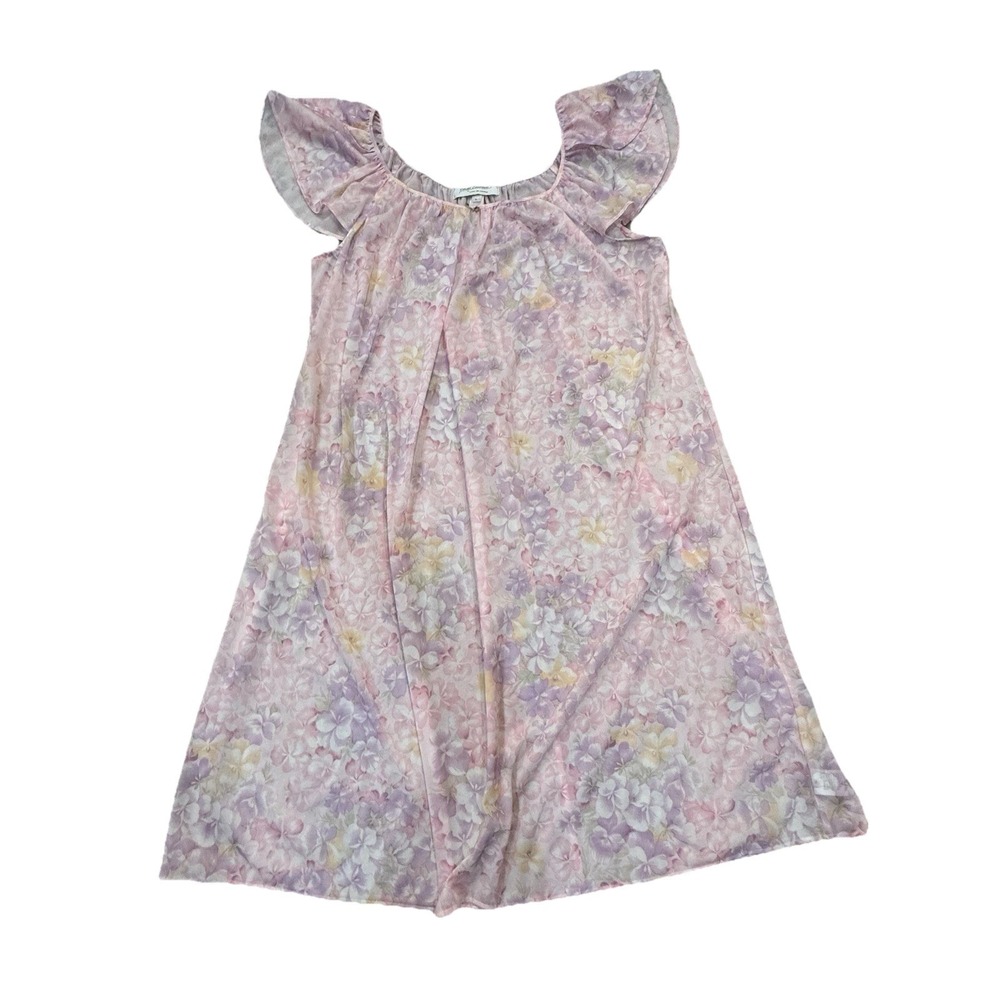 Miss Elaine Floral Pastel Night Gown Lightweight Size Large Sleepwear Pajama